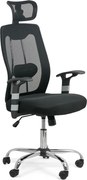 Scaun ergonomic OFF 988 negru, tetieră și suport lombar reglabil