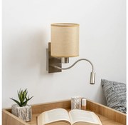 Lampă LED de perete Brilagi NUBILA 1xE27/25W/230V + LED/3W crom mat/maro deschis