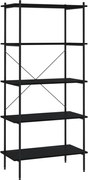 vidaXL Unitate cu rafturi pe 5 niveluri, negru, 80x40x163 cm