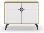 Dulap alb/în culoare naturală cu aspect de lemn de stejar 95x79 cm Nola – Marckeric