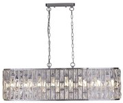 Lustra metal cromat, sticla transparenta Bijou 8Lt