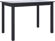 vidaXL Masă de bucătărie, negru, 114 x 71 x 75 cm, lemn masiv de hevea