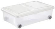 Cutie de depozitare cu capac Tontarelli Stockbox28 l, transparent/alb, S