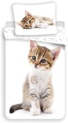 Lenjerie de pat pentru copii albă din bumbac pentru pat de o persoană 140x200 cm Kitten – Jerry Fabrics
