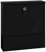 HOMCOM Cutie Poștală de Perete cu Fereastră, Încuietoare și 2 Chei, 30x8,5x32,5 cm, Gri Cărbune | Aosom Romania