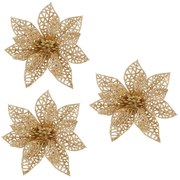 Set 3 ornamente brad Craciun Steaua Bethleemului auriu, 10x10 cm