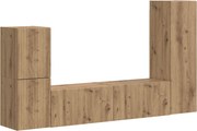 vidaXL Set comodă TV Pe perete 4 pcs Stejar Artizanal Lemn compozit