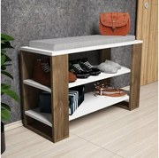 Pantofar tip bancuta, Dore Homs, alb/nuc, 90 x 55 x 33 cm, PAL 18 mm