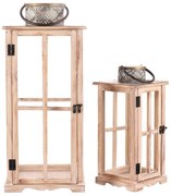 Set de felinare din lemn Loarre 2 buc, maro