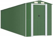 vidaXL Șopron de grădină, verde, 192x772x223 cm, oțel zincat
