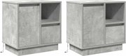 vidaXL Dulap de noapte cu sertar 2 pcs Gri din beton 50 x 34,5 x 50 cm