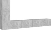 vidaXL Set de dulapuri TV, 3 buc., gri beton, lemn prelucrat