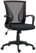 HOMCOM Scaun birou fauteuil birou cu șezut și spătar din plasă respirabilă înălțime reglabilă 62 x 60 x 92-102 cm negru | Aosom Romania