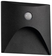 Kanlux 39130 - Aplică LED pentru trepte EXIN cu senzor, 2,5 W, 230 V, 3000 K, IP65, negru, pătrat