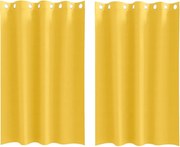 vidaXL Perdele Opaque cu Inel 2 pcs Galben muștar 175 x 140 cm