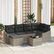 vidaXL Set de canapele pentru grădină 7 pcs Gri deschis Rattan poli