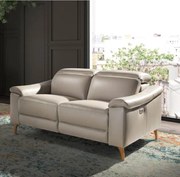 Canapea 2 locuri eleganta, design LUX cu functia relax Cowhide taupe grey