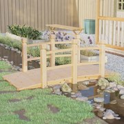vidaXL Pod de grădină cu balustrade, 150x67x56 cm, lemn masiv de molid
