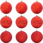 vidaXL Set de globuri de Crăciun XL 9 pcs Roșu Plastic