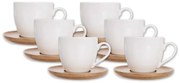 Set de 6 cești din porțelan alb de 125 ml Whiteline - Orion