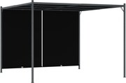 vidaXL Pergolă de grădină cu acoperiș retractabil, antracit, 3 x 3 m