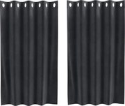 vidaXL Perdele opace 2 pcs Gri închis 140 x 140 cm Catifea