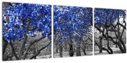 Tablou - Copaci albaștri Central Park, New York (cu ceas) (90x30 cm)