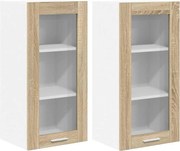 vidaXL Dulap suspendat cu ușă 2 pcs Stejar Sonoma 40 x 31 x 80 cm