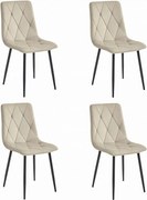 Set 4 Scaune Bucatarie/Dining Fido Catifea Bej