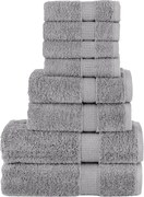 vidaXL Set de prosoape premium SOLUND, 8 piese, gri, 600 g/m²