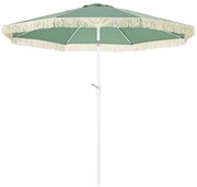 Outsunny Umbrelă de Grădină Înclinabilă cu Franjuri, Manivelă şi Tijă în 2 Secţiuni, Ø2.65x2.45 m, Verde | Aosom Romania