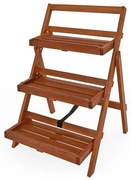 Suport de lemn pentru flori TULIP, 3 niveluri, 56x59x79cm, maro Casaria