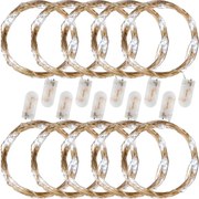 Set 10 lanțuri luminoase, 25 LED, alb rece, baterie