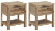 vidaXL Noptiere cu sertare, 2 buc., 40x30x48 cm, lemn masiv de acacia