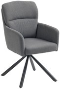 HOMCOM Scaun de dining capitonat, scaun de bucatarie cu perne groase, brate, picioare metalice, Gri | Aosom Romania