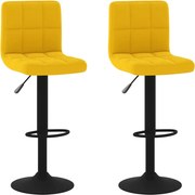 vidaXL Scaune de bar, 2 buc., galben muștar, catifea
