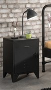 Noptieră Metalică, Neagră (Metal) – BRONXX – Vipack