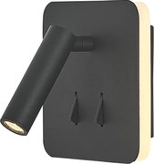 Aplica perete lumina ambientala, spot directionabil CAYMAN negru mat