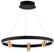 Lustra LED suspendata cu 3 spoturi BERLIN negru/auriu