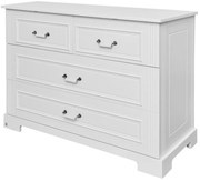 Comoda eleganta Ines alba cu 4 sertare L120 cm