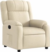 vidaXL Fotoliu rabatabil, crem, material textil