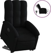 vidaXL Fotoliu electric rabatabil cu ridicare, negru, textil