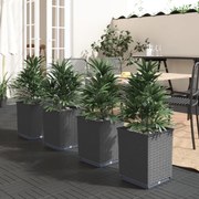 vidaXL Jardiniere, 4 buc., negru, 30x30x37 cm, polipropilenă