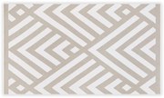 Covoraș baie din bumbac Foutastic Geometric, 100 x 180 cm, alb-bej