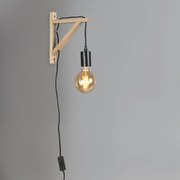 Lampă de perete din lemn cu negru - Galgje