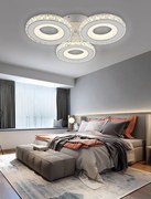 Lustra LED Cu Telecomanda, Elit's Cristal, 3Cercuri, Alb, 72W