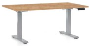 Masă înălțime reglabilă OfficeTech D, 120 x 80 cm, picioare gri, stejar kraft
