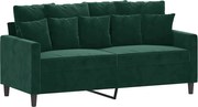 vidaXL Canapea cu 2 locuri, verde închis, 140 cm, catifea