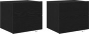 vidaXL Dulap de noapte cu sertar 2 pcs Stejar Negru 50 x 39 x 41 cm