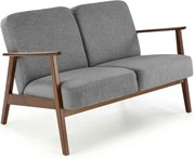 Canapea MILANO 2S, gri - Castel 93, stofa catifelata/lemn, 120x77x77 c
